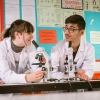 Students during a science experiment
